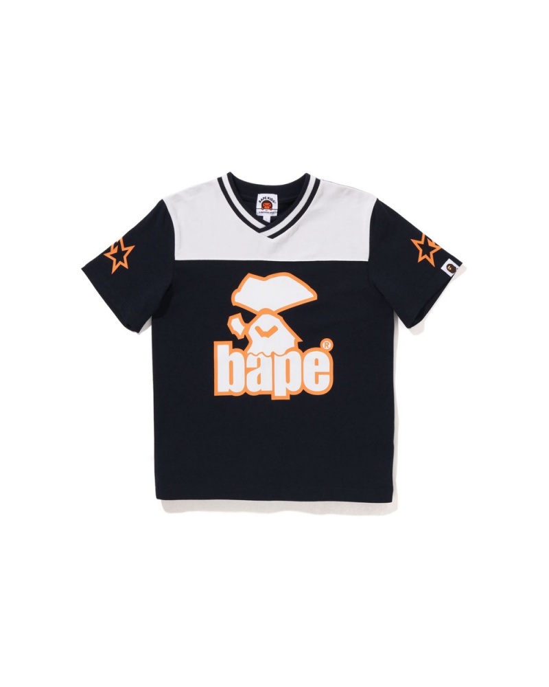 Hauts Bape Moonface Football Bleu Marine Bleu Enfant | IVQ-26620443